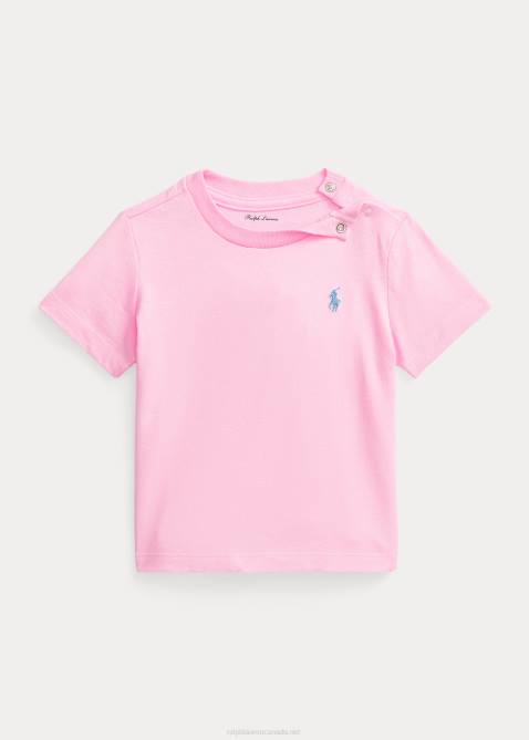 Baby Ralph Lauren Cotton Jersey Crewneck Tee 4DJ28265 Carmel Pink