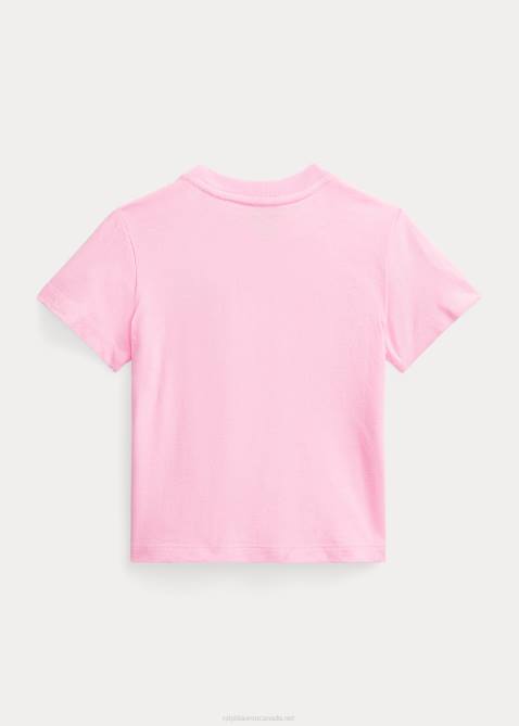 Baby Ralph Lauren Cotton Jersey Crewneck Tee 4DJ28265 Carmel Pink