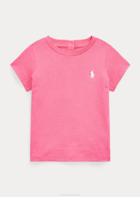 Baby Ralph Lauren Cotton Jersey Crewneck Tee 4DJ28273 Desert Pink