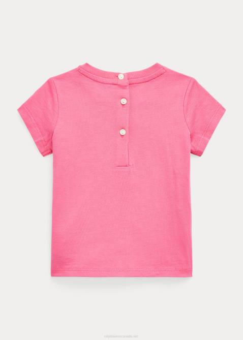 Baby Ralph Lauren Cotton Jersey Crewneck Tee 4DJ28273 Desert Pink