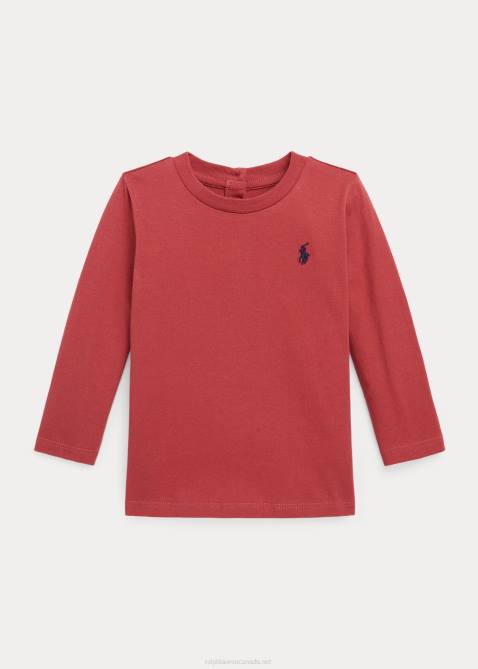 Baby Ralph Lauren Cotton Jersey Long-Sleeve Tee 4DJ28276 Chili Pepper