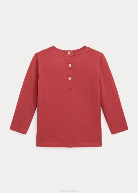 Baby Ralph Lauren Cotton Jersey Long-Sleeve Tee 4DJ28276 Chili Pepper