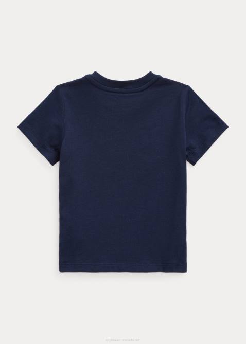 Baby Ralph Lauren Logo Cotton Jersey Tee 4DJ28253 Cruise Navy