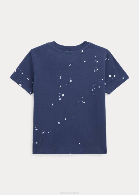 Baby Ralph Lauren Logo Cotton Jersey Tee 4DJ28254 Rustic Navy