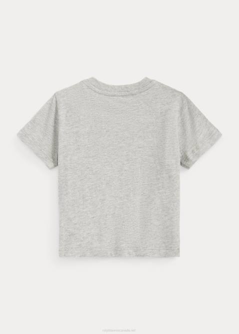 Baby Ralph Lauren Logo Cotton Jersey Tee 4DJ28255 Andover Heather
