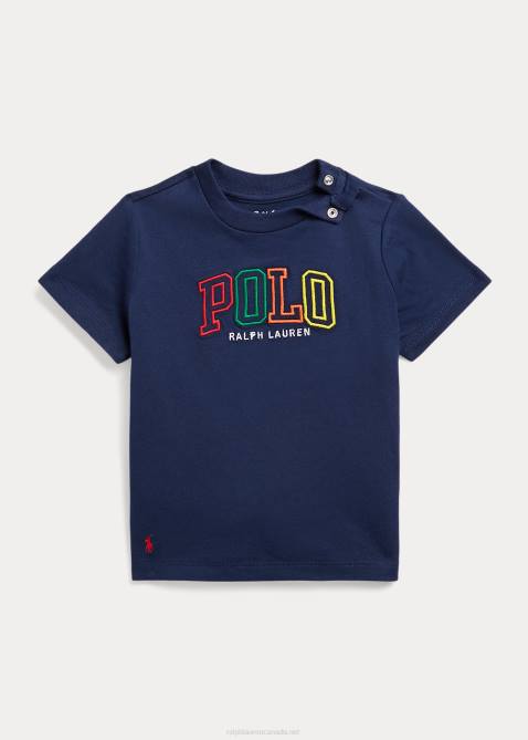 Baby Ralph Lauren Logo Cotton Jersey Tee 4DJ28256 Cruise Navy
