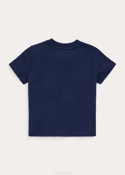 Baby Ralph Lauren Logo Cotton Jersey Tee 4DJ28257 Cruise Navy