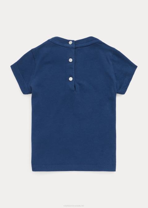 Baby Ralph Lauren Logo Cotton Jersey Tee 4DJ28263 Rustic Navy
