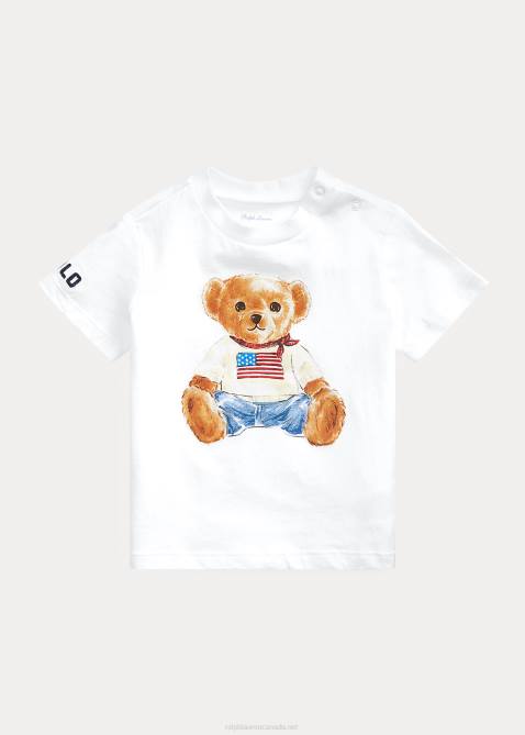 Baby Ralph Lauren Polo Bear Cotton Jersey Tee 4DJ27869 White