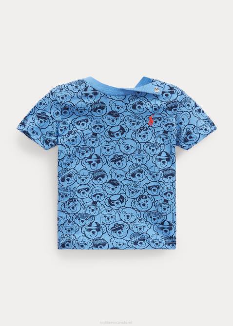 Baby Ralph Lauren Polo Bear Cotton Jersey Tee 4DJ27878 Harbor Island Blue/Navy