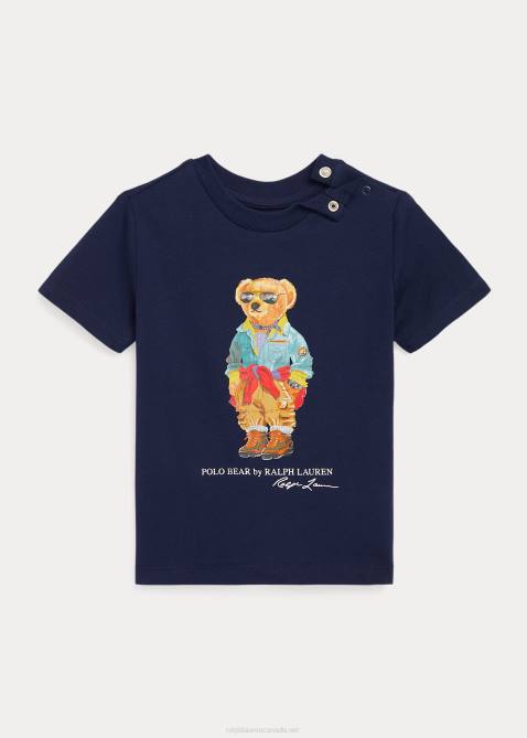 Baby Ralph Lauren Polo Bear Cotton Jersey Tee 4DJ28248 Cruise Navy Voyager Bear