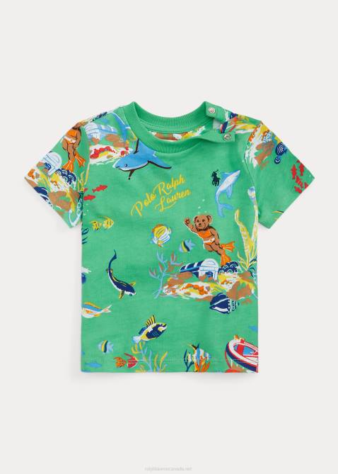 Baby Ralph Lauren Polo Bear Cotton Jersey Tee 4DJ28252 Classic Kelly Green