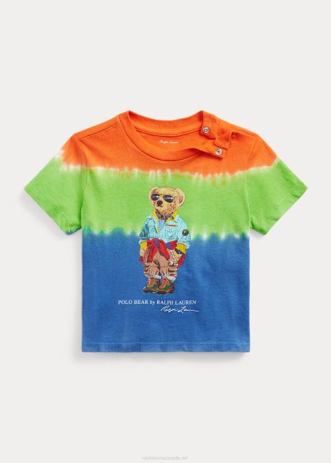 Baby Ralph Lauren Polo Bear Tie-Dye Cotton Jersey Tee 4DJ28249 Sapphire Star Multi