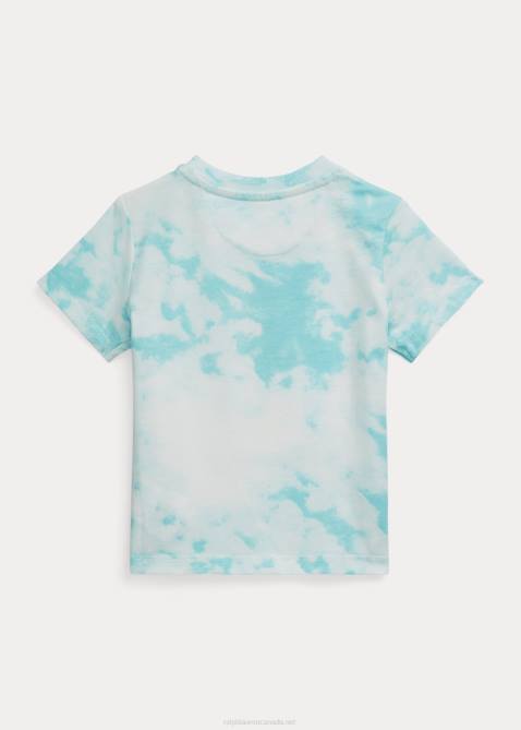 Baby Ralph Lauren Polo Bear Tie-Dye-Print Cotton Tee 4DJ27874 Island Aqua