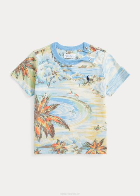 Baby Ralph Lauren Tropical-Print Cotton Jersey Tee 4DJ27882 Hawaiian Beach Bazaar