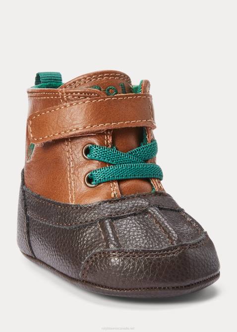 Baby Ralph Lauren Barnes II Faux-Leather Boot 4DJ28350 Tan Burnished