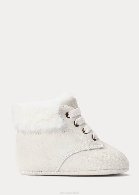 Baby Ralph Lauren Burnley Faux-Shearling Suede Boot 4DJ28351 Parchment Cream