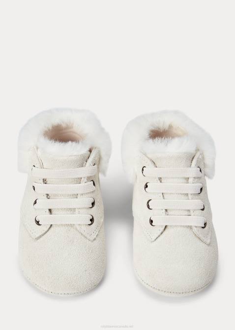 Baby Ralph Lauren Burnley Faux-Shearling Suede Boot 4DJ28351 Parchment Cream