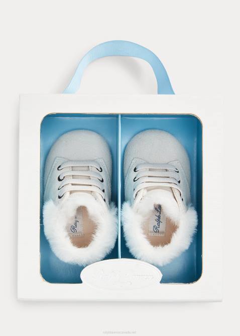 Baby Ralph Lauren Burnley Faux-Shearling Suede Boot 4DJ28351 Parchment Cream