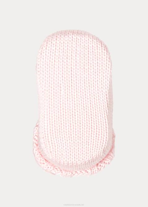 Baby Ralph Lauren Cable-Knit Cotton-Blend Bootie 4DJ28045 Pink