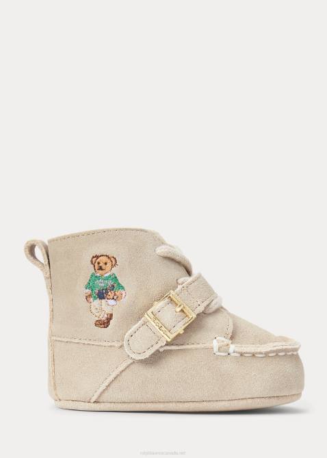 Baby Ralph Lauren Ranger High-Top Suede Polo Bear Boot 4DJ28348 Tan Multi