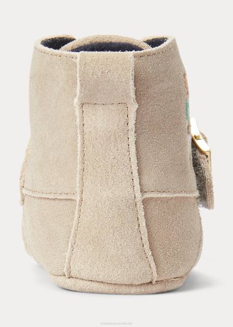 Baby Ralph Lauren Ranger High-Top Suede Polo Bear Boot 4DJ28348 Tan Multi