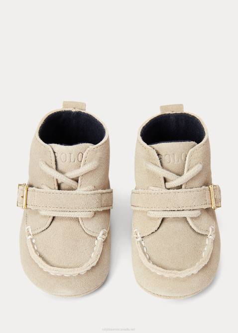 Baby Ralph Lauren Ranger High-Top Suede Polo Bear Boot 4DJ28348 Tan Multi