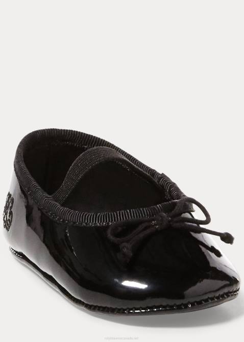Baby Ralph Lauren Allie Faux-Leather Ballet Flat 4DJ28137 Black Patent