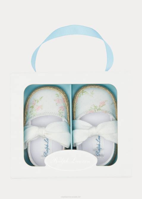 Baby Ralph Lauren Bowman Floral Canvas Espadrille 4DJ28125 Forget Me Not Floral