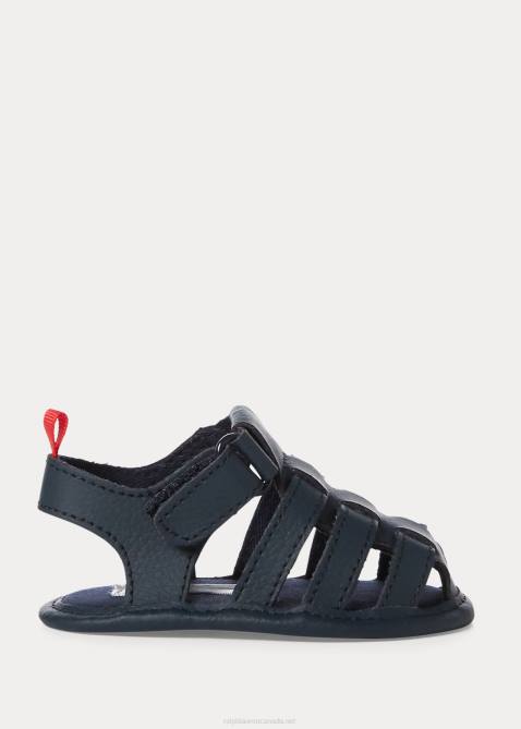 Baby Ralph Lauren Darrell II Leather Sandal 4DJ28126 Navy