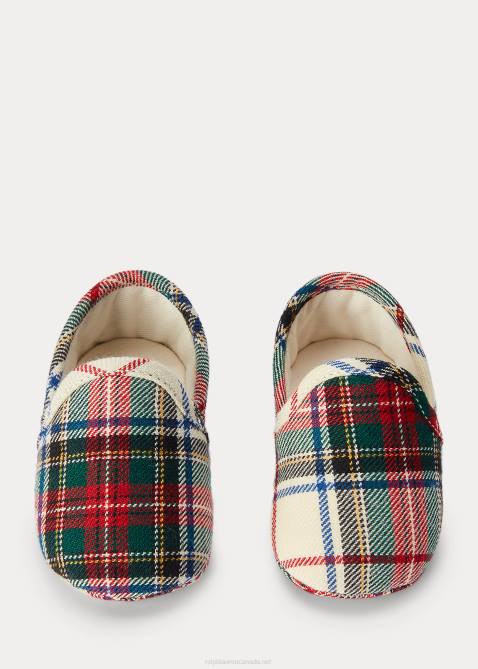 Baby Ralph Lauren Ash Plaid Cotton Slipper 4DJ28345 Red Plaid
