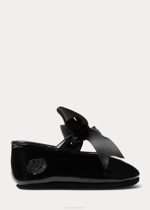 Baby Ralph Lauren Briley Faux-Leather Mary Jane Slipper 4DJ28132 Black