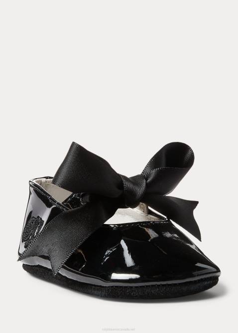 Baby Ralph Lauren Briley Faux-Leather Mary Jane Slipper 4DJ28132 Black