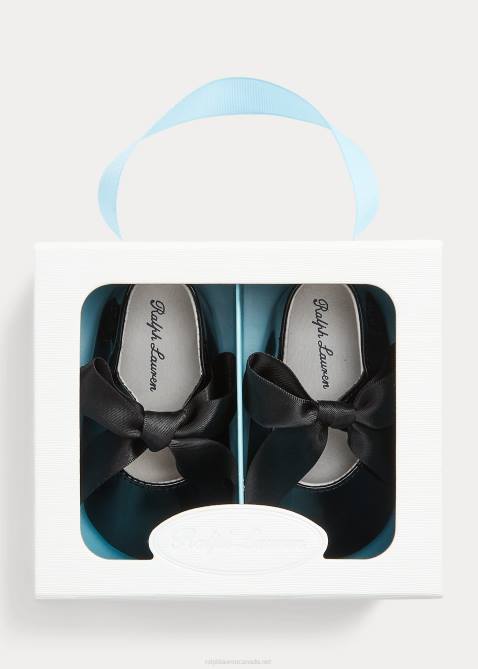 Baby Ralph Lauren Briley Faux-Leather Mary Jane Slipper 4DJ28132 Black