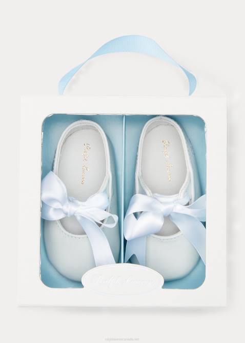 Baby Ralph Lauren Briley Leather Mary Jane Slipper 4DJ28128 White