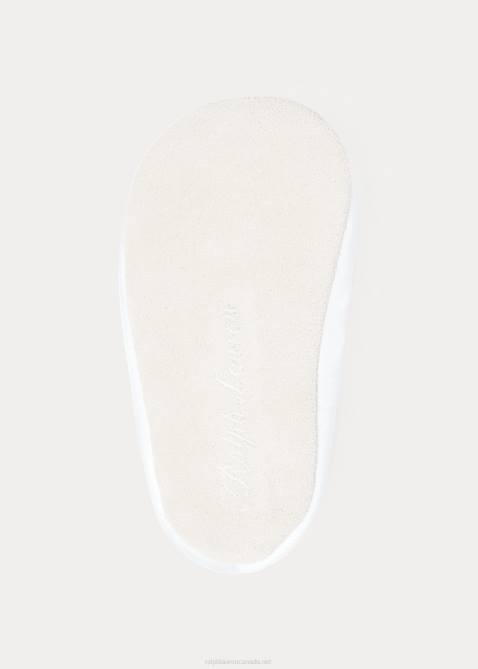 Baby Ralph Lauren Briley Satin Mary Jane Slipper 4DJ28134 White Satin