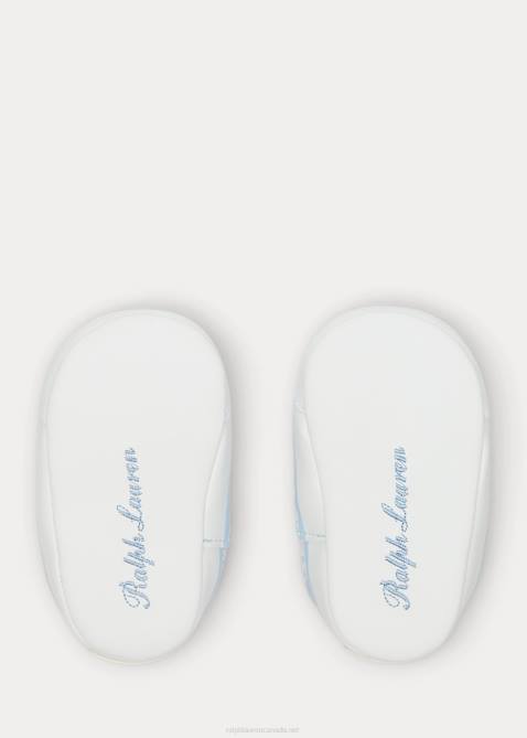 Baby Ralph Lauren Keaton Striped Canvas Sneaker 4DJ28120 Light Blue