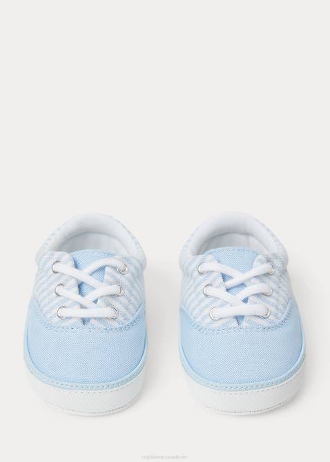 Baby Ralph Lauren Keaton Striped Canvas Sneaker 4DJ28120 Light Blue