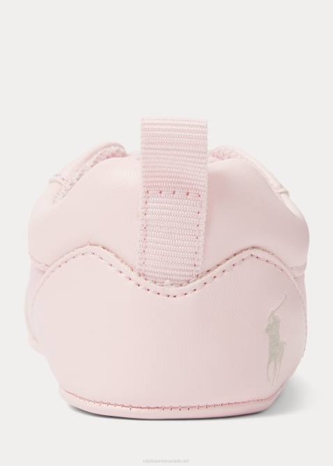 Baby Ralph Lauren Tech Racer Faux-Leather PS Sneaker 4DJ28123 Light Pink Mesh