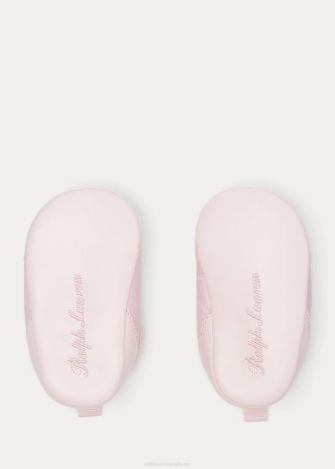 Baby Ralph Lauren Tech Racer Faux-Leather PS Sneaker 4DJ28123 Light Pink Mesh