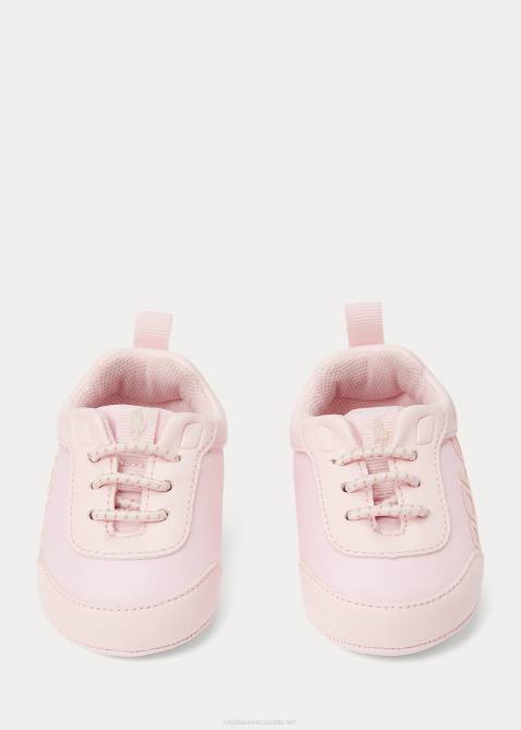 Baby Ralph Lauren Tech Racer Faux-Leather PS Sneaker 4DJ28123 Light Pink Mesh