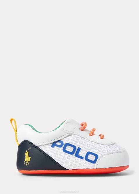 Baby Ralph Lauren Tech Racer Mesh Slip-On Sneaker 4DJ28118 White Multi