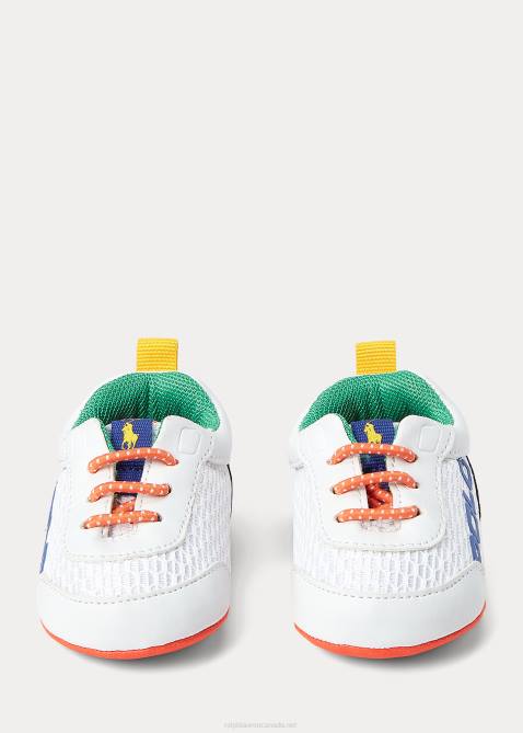 Baby Ralph Lauren Tech Racer Mesh Slip-On Sneaker 4DJ28118 White Multi