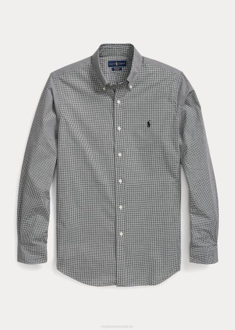 Men Ralph Lauren Checked Poplin Shirt 4DJ21838 Black/White Check