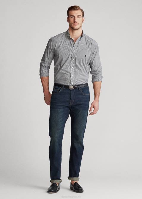 Men Ralph Lauren Checked Poplin Shirt 4DJ21838 Black/White Check