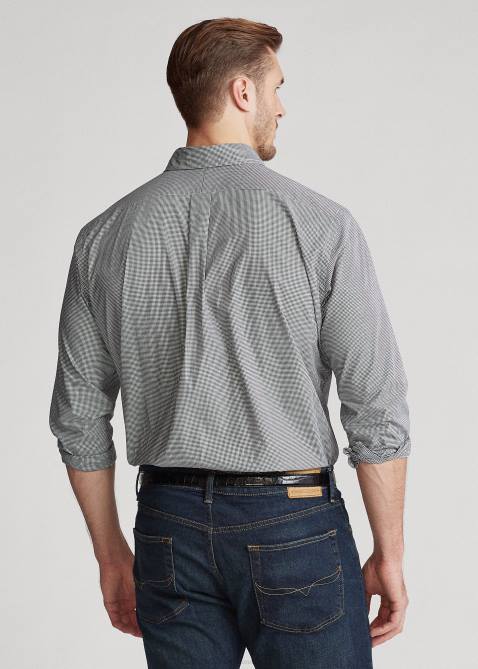 Men Ralph Lauren Checked Poplin Shirt 4DJ21838 Black/White Check