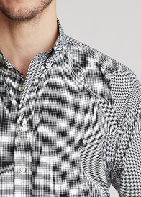 Men Ralph Lauren Checked Poplin Shirt 4DJ21838 Black/White Check