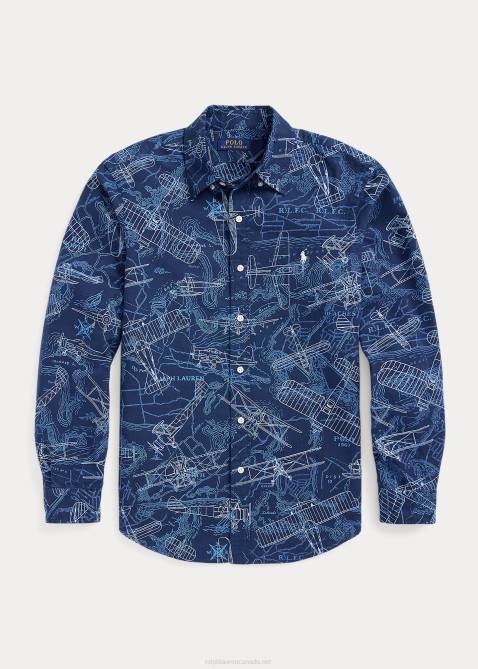 Men Ralph Lauren Classic Fit Aviation-Print Oxford Shirt 4DJ28466 Multi
