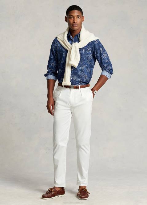 Men Ralph Lauren Classic Fit Aviation-Print Oxford Shirt 4DJ28466 Multi