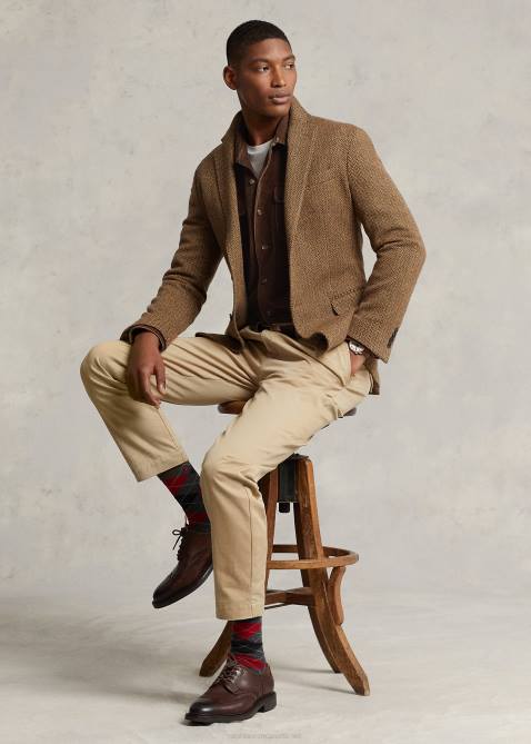 Men Ralph Lauren Classic Fit Corduroy Camp Shirt 4DJ28422 Teak